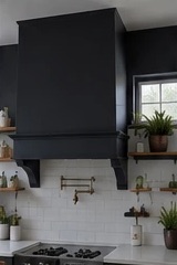 Modern statement cooker hood in black