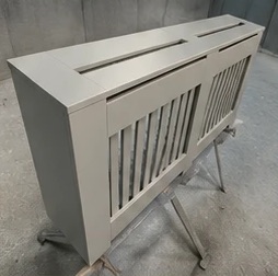 Grey spray-painted radiator cover